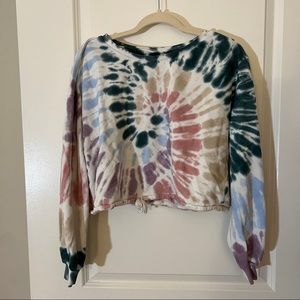 Tie Dye Lucky Brand Cropped Sweatshirt